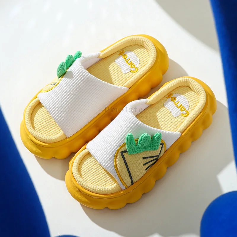 Carrot Shaped Women Indoor Slippers Thick Platform Slippers for House Eva Non-slip Thick Sole Shoes for Woman Flat Shoes Couples