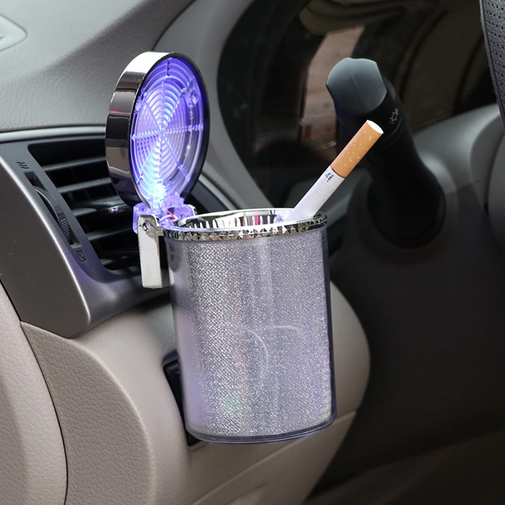

Car Ashtray with LED Light Cigarette Cigar Ashtray Container Ashtray Gas Bottle Smoke Cup Holder Storage Cup car Supplies