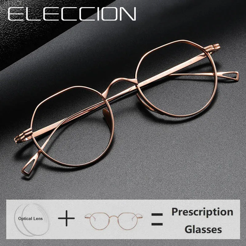 

ELECCION Woman's Optics Frame Prescription Eyeglasses Titanium Rim Photochromic Glasses Men Myopia Luxury Brand Eyewear