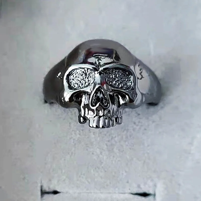 Black Skull opening adjustable ring cross border domineering punk temperament men's Ring Jewelry