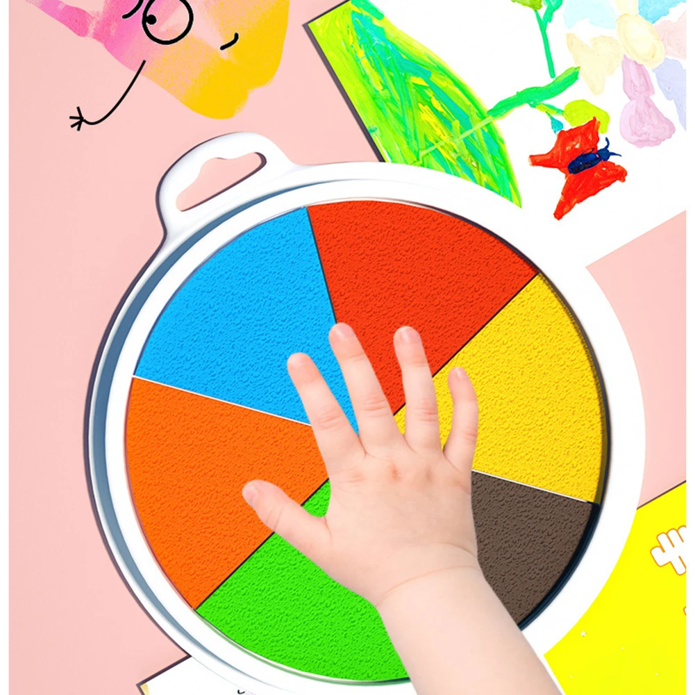 

Creative DIY Finger Painting Toys Baby Funny Graffiti Colored Drawing Craft Inkpad Stamps Non-Toxic for Children
