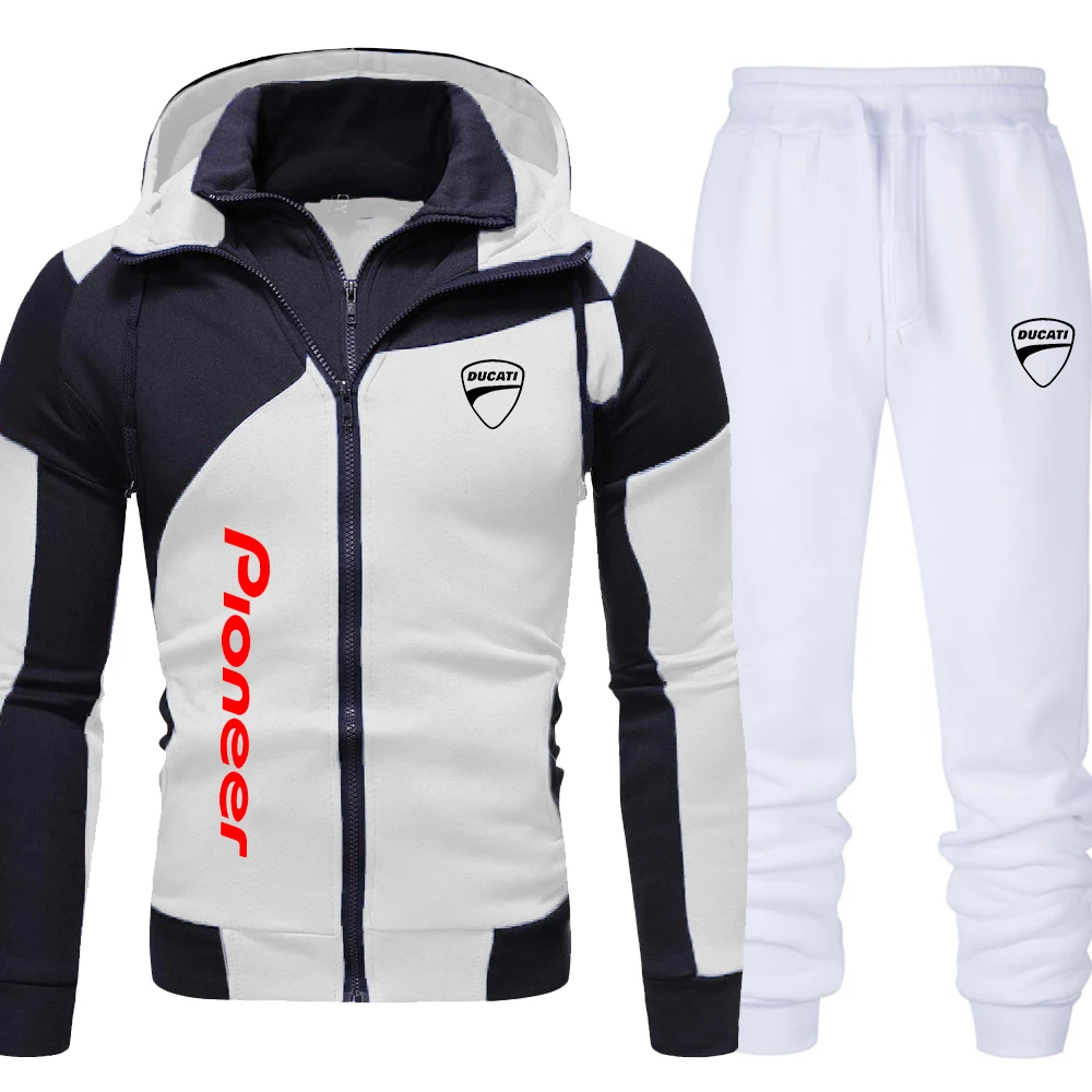 

New Men's Sea Doo Seadoo Moto Fall Winter Cozy Hoodie Set Polo Shirt Fashion High Street Hip Hop Patchwork Hoodie