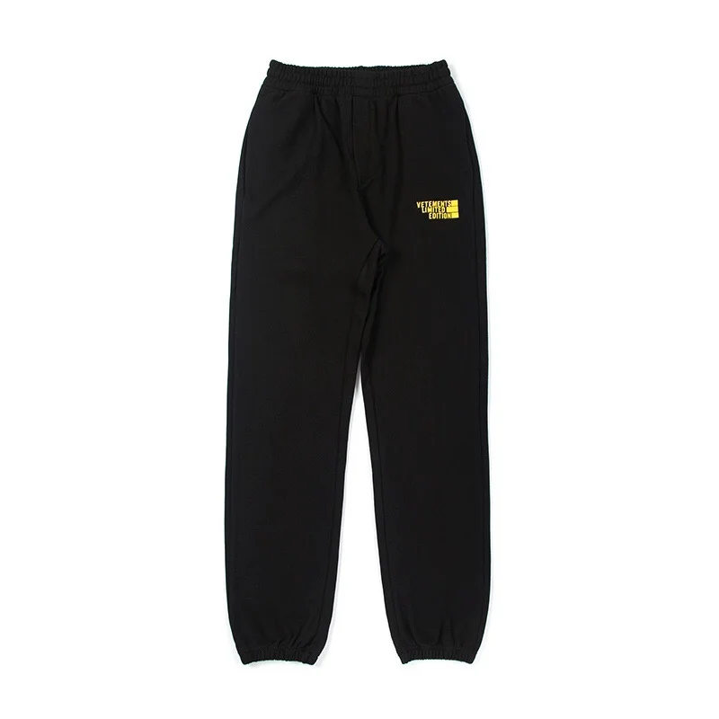 

Yellow Vetements Sweatpants Men Women 1:1 High Quality Vetements Limited Edition Pants Tag Label VTM Trousers