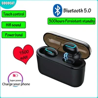 new tws headset ture wireless earphones bluetooth 5 0 headset with mic charging box sport handsfree earbud cordless earphone