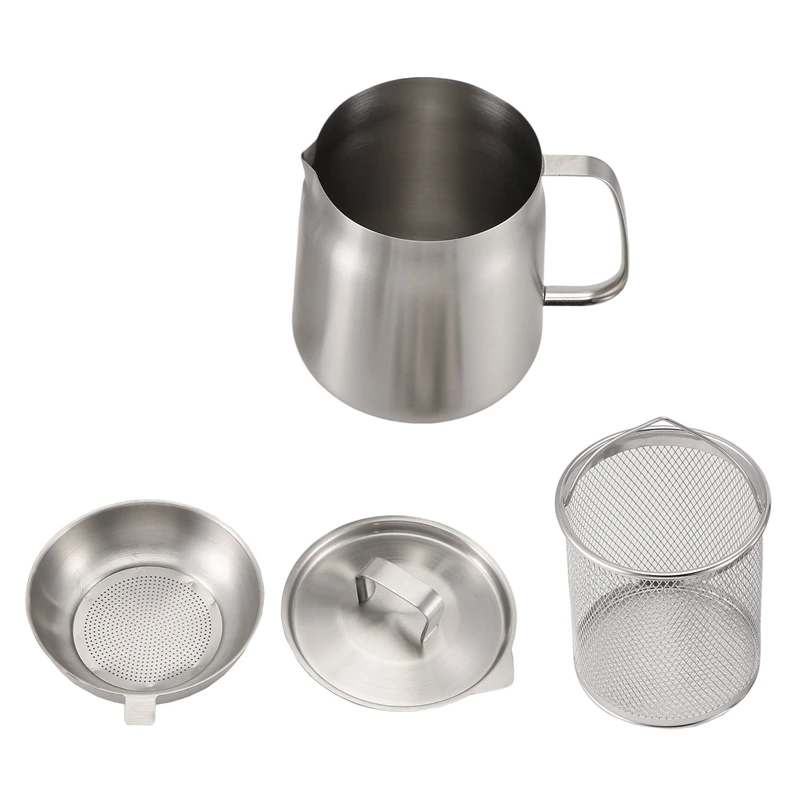 Горшок для масляного фильтра из нержавеющей стали 2-в-1 емкость кухни 2 л