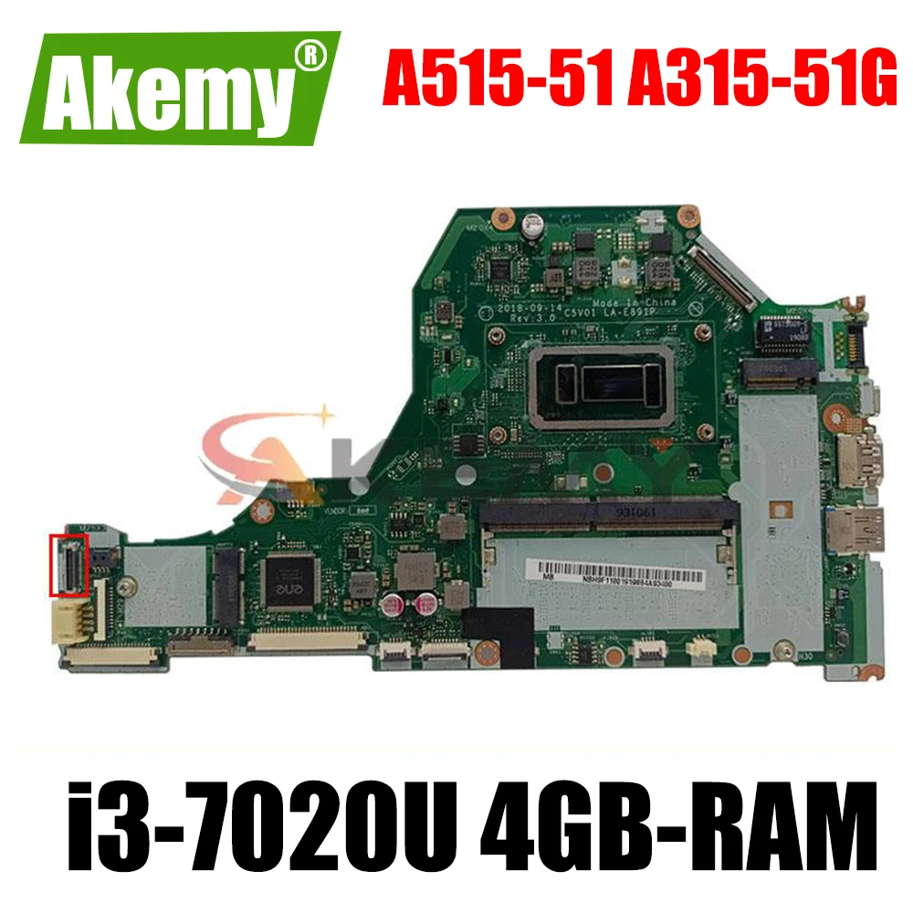 

Оригинальная материнская плата для ноутбука ACER Aspire Φ, C5V01, телефон с центральным процессором LA-E891P 4GB-RAM DDR4 100%, полностью протестирована