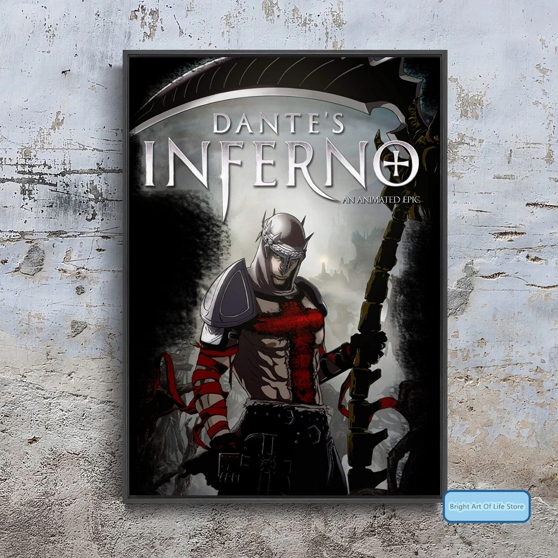 

Dante's Inferno An Animated Epic (2010) Movie Poster Cover Photo Canvas Print Wall Art Home Decor (Unframed)