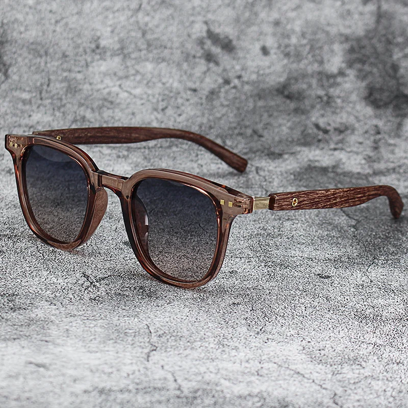 

YOOSKE Vintage Wood Grain Sunglasses Women Men Luxury Brand Designer Round Sun Glasses Ladies Retro Driving Goggles Shades UV400