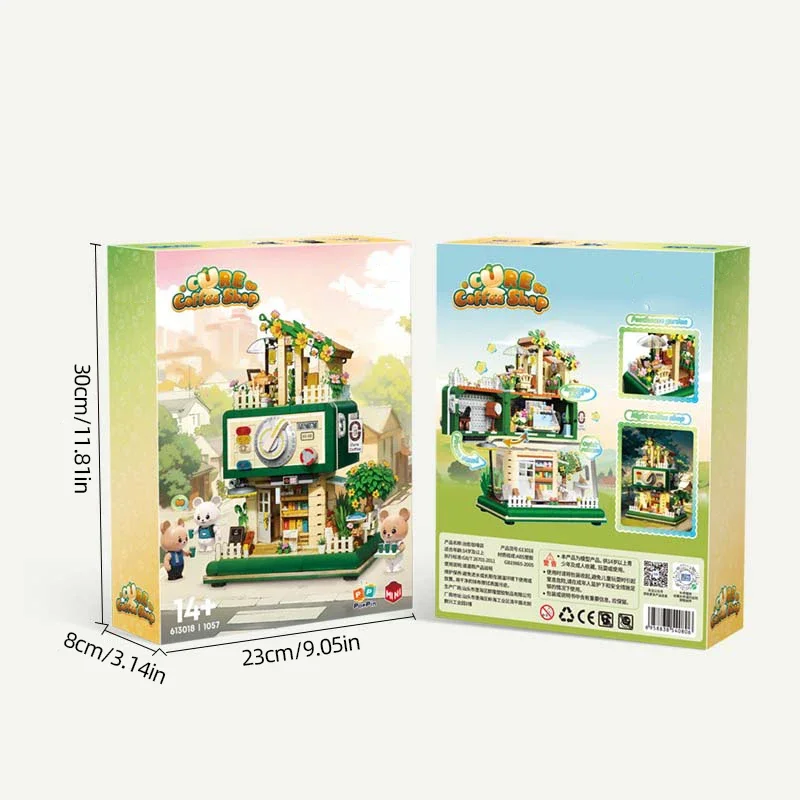 1057 шт. строительные блоки для кофейни креативный городской магазин модель с