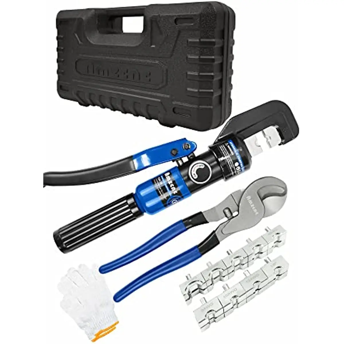 

AMZCNC Hydraulic Crimping Tool and Cable Cutter Hydraulic Cable Lug Crimper 8 US TON 12 AWG To 00 (2/0) Electrical Terminal