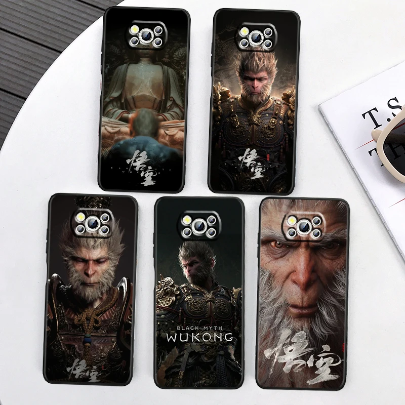 Черный чехол из ТПУ для телефона Xiaomi Mi Poco F5 F4 F3 X6 X5 X4 X3 M6 M5 M5S M4 M3 C65 Pro GT