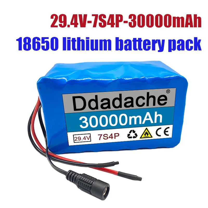 

2023 7S4P Li-ion battery pack 29.4v 30Ah electric bicycle motor ebike scooter 18650 lithium rechargeable batteries