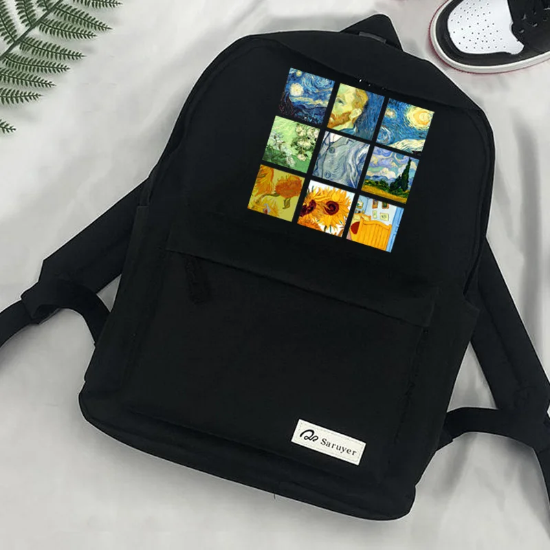 

Van Gogh backpack bagpack bags school anime designer kawaii borse da donna tassen dames men mochilas da moda backpack
