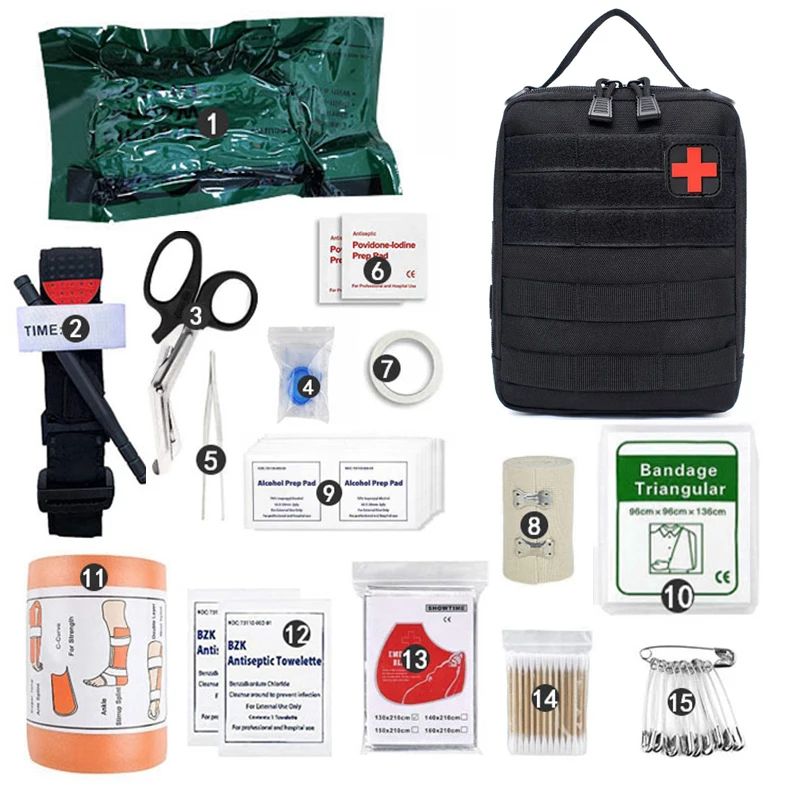 

Тактический набор первой помощи, снаряжение, уличная Сумка Molle, медицинский военный жгут, Израиль, повязка для выживания, экстренный EDC инструмент, сумка