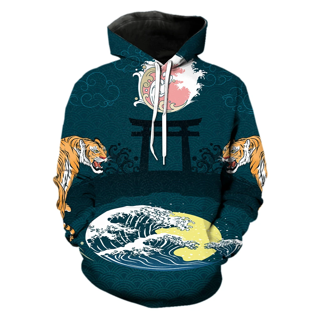 

Cartoon Animal Tiger Men's Hoodies Unisex Tops With Hood Jackets 2022 Hot Sale Oversized Long Sleeve Teens Cool Spring Casual