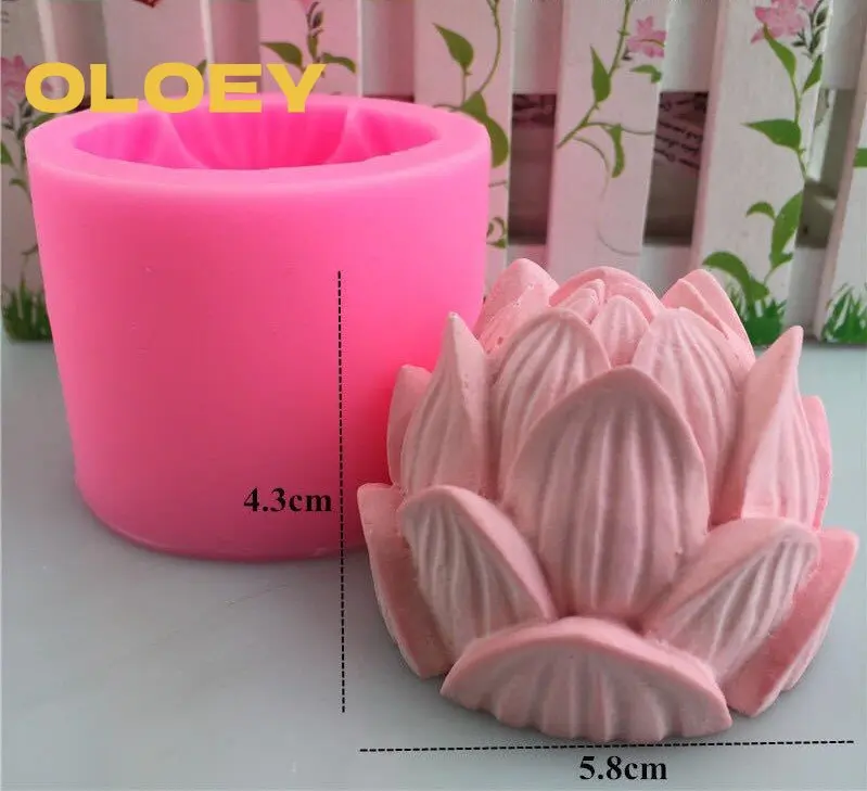 Candle Silicone Mold 3D Lotus Flower Shape Soap Silicone Mould DIY Candle Form Soap Mould Cake Decoration Supplies