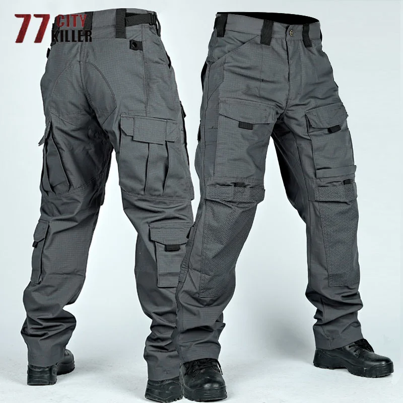 

Tactical Cargo Pants Mens Multi-Pockets Wear-resistant Military Trousers Outdoor Training Hiking Fishing Casual Loose Pants Male