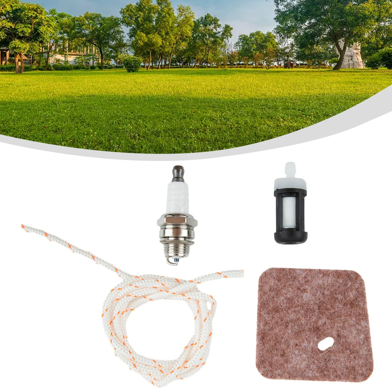 Деталь триммера топливный фильтр воздушный тянущий шнур металлический белый 4