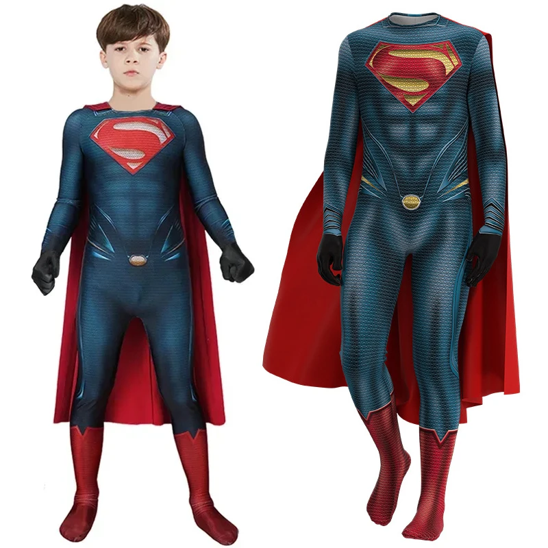 Детский костюм Супермена Кларка Кента Зентаи полный комплект с красной накидкой