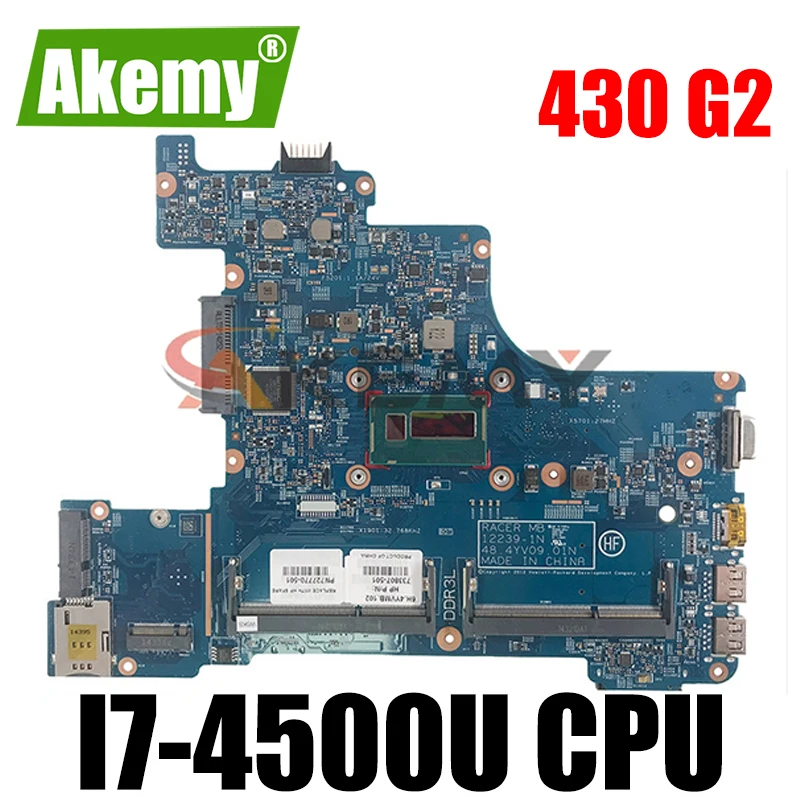 

Akemy For HP Probook 430 G1 Laptop Motherboard SR16Z I7-4500U 727772-501 12239-1N 48.4YV10.011 test ok before shipping