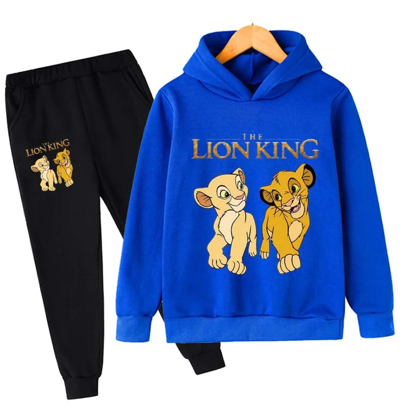 

Disney Baby Kids Boys Girls Clothes Lion King Hoodie Set Simba Cartoon Sweatshirt Pants 2 Piece Costume 2-16 Years Kids Top