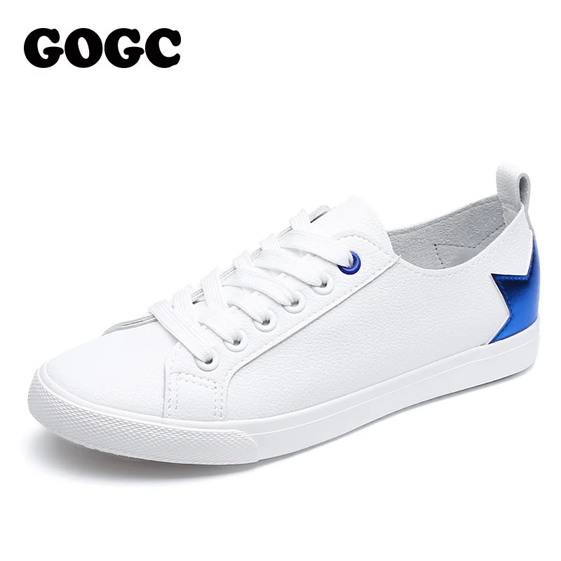 Кроссовки GOGC женские мягкие дышащие мокасины со звездами на шнуровке слипоны
