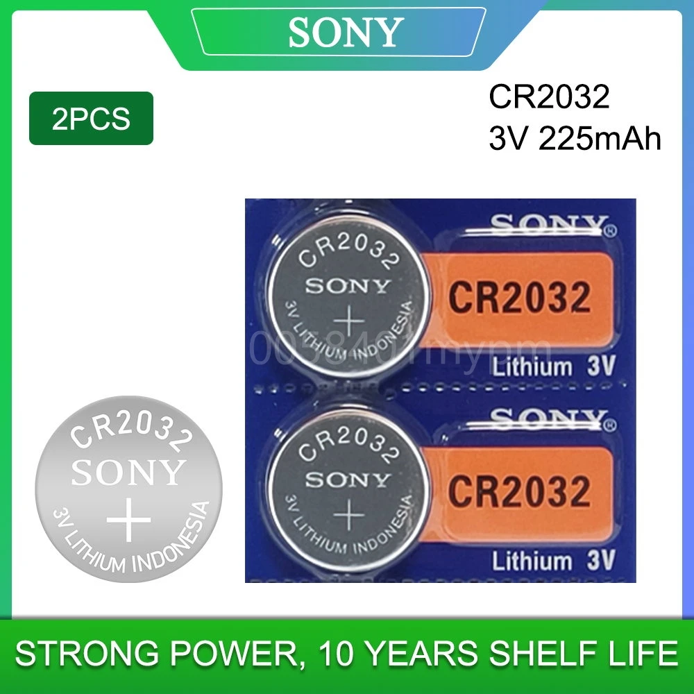 

Литиевые кнопочные батарейки для SONY CR2032, 2 шт., 3 в, CR 2032 DL2032 ECR2032 BR2032, батарейка для часов, электронного пульта дистанционного управления