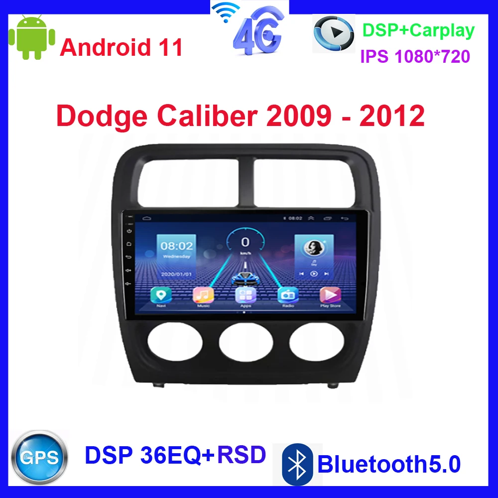 

Android 11 For Dodge Caliber 2009 - 2011 Car Radio GPS DSP IPS Navigator Multimedia Vedio Player Android Auto No 2 Din
