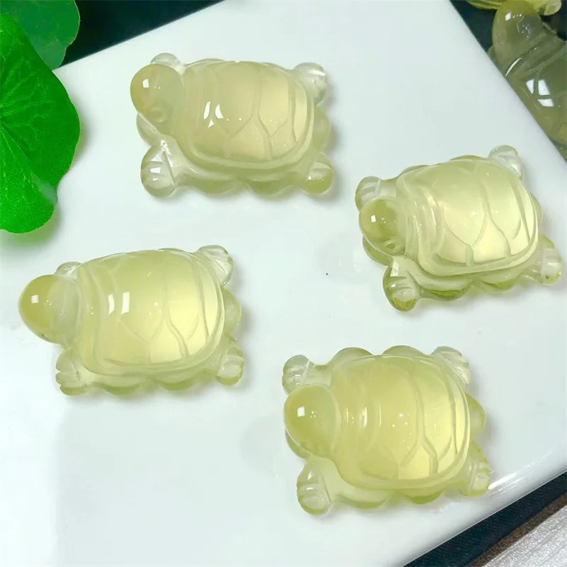 2 шт. резная фигурка из натурального цитрина и черепахи 27-33 мм