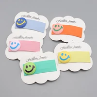 solid color smiling face womens hairpin word clip girl hairpin simple and versatile edge clip korean fashion hair accessories