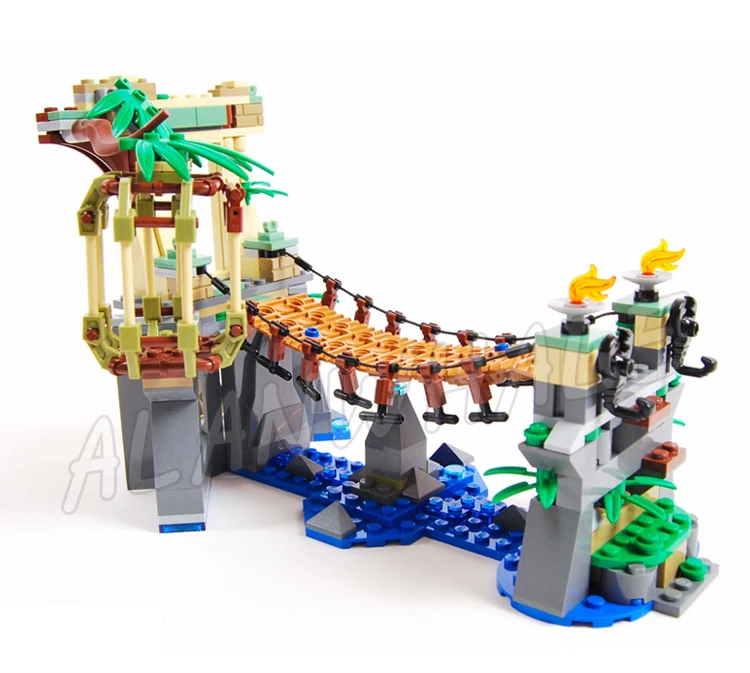 334 шт. новый Master Falls Jungle Tree Bridge Thunder 10715 Строительные блоки Сборка игрушек Кирпичи