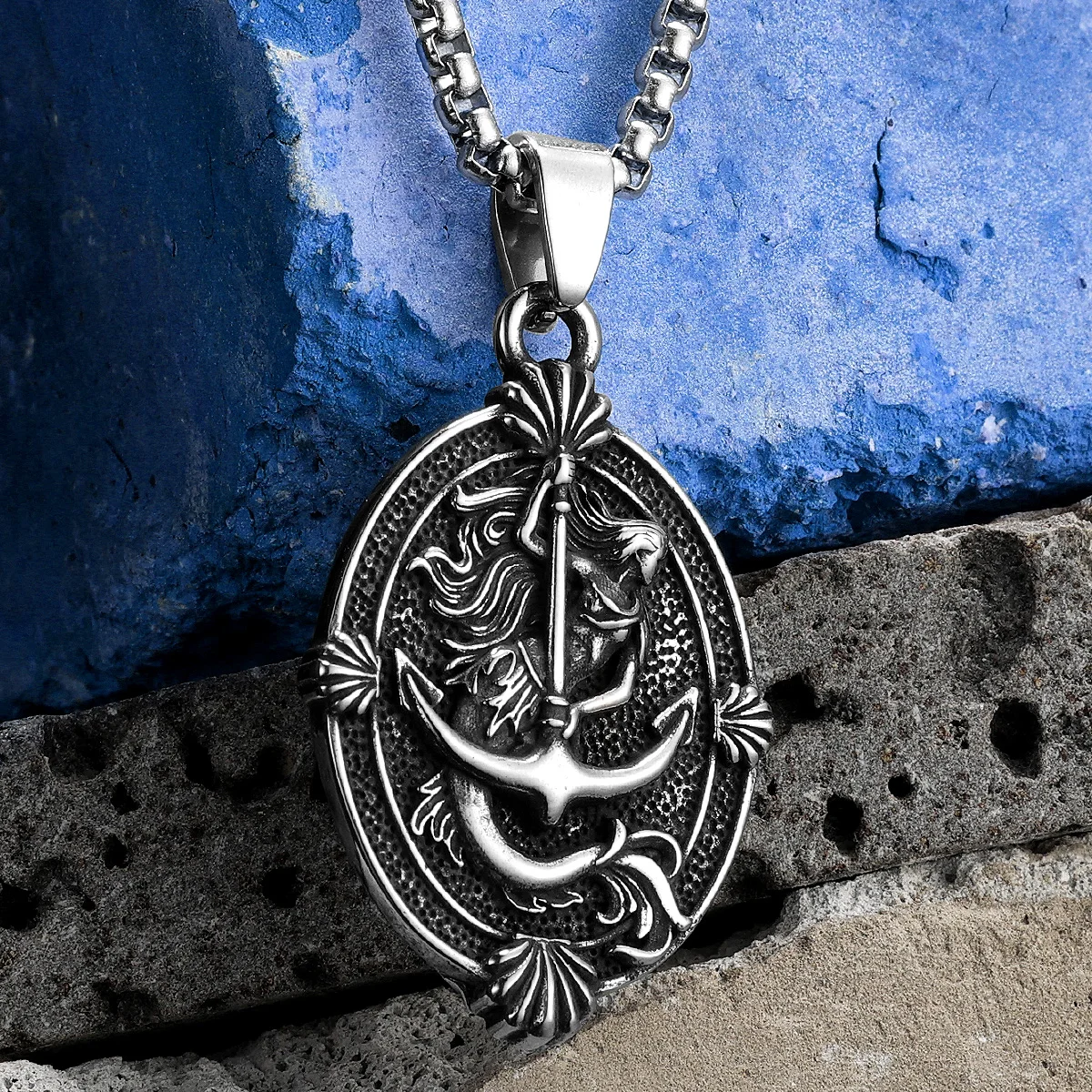 Амулеты с якорем и русалочкой ювелирные изделия из нержавеющей стали мужские