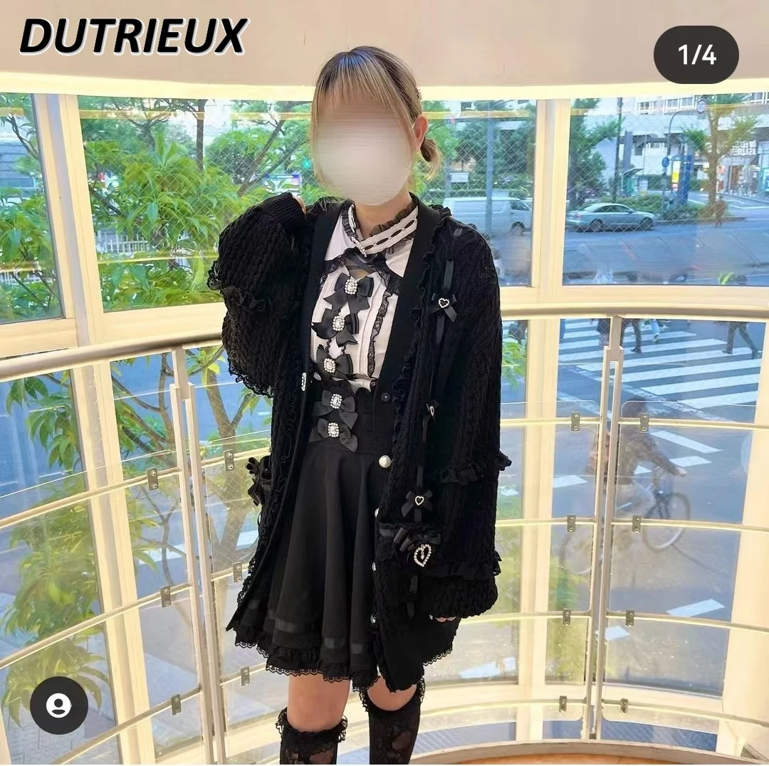 Универсальный осенне-зимний новый вязаный кардиган для милых девочек