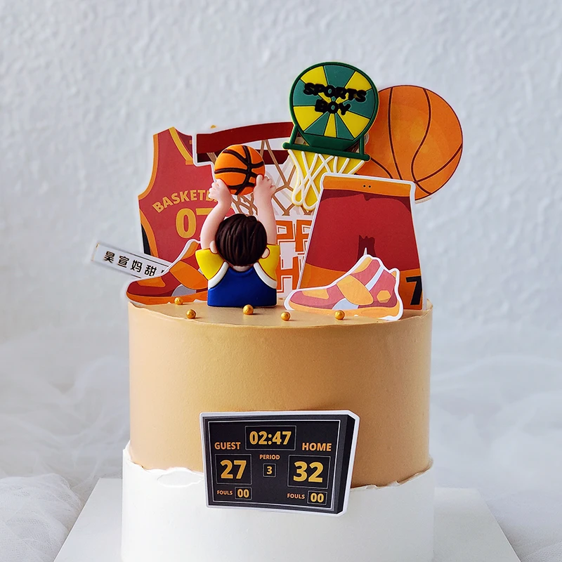 

Баскетбольная тема, торт на день рождения, Топпер для мальчиков, мягкие глиняные кроссовки, топперы для капкейков, детский праздник для буду...