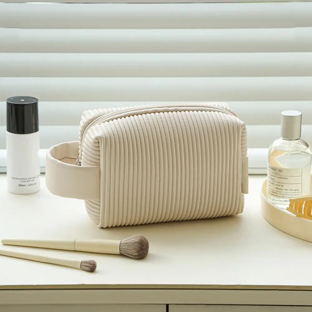 

Practical Cosmetic Bag Multi Compartment Portable Handle Toiletry Bag Women Travel Toiletry Bag Cosmetic Handbag
