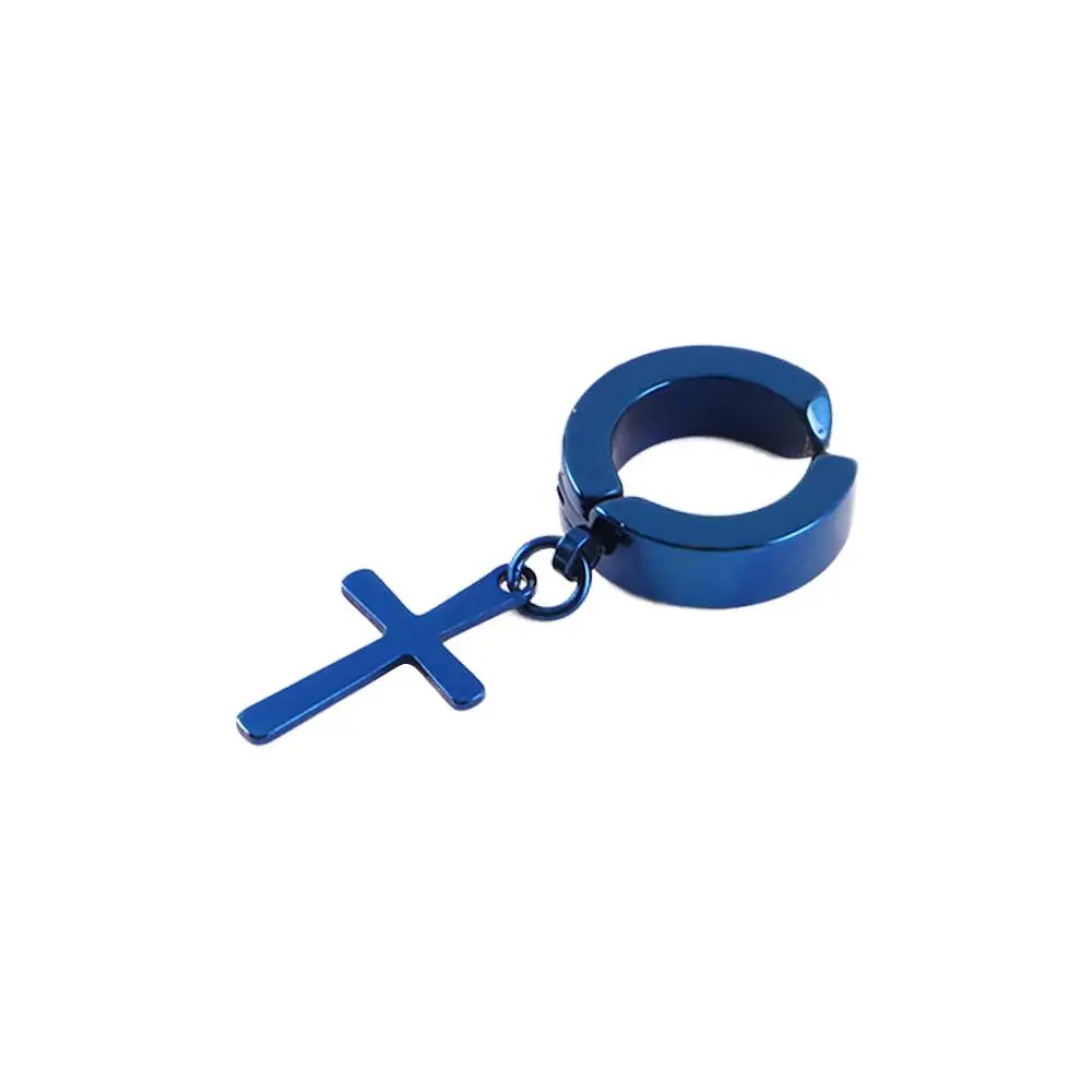 Трендовые серьги в стиле панк-рок из нержавеющей стали без отверстий для ушей