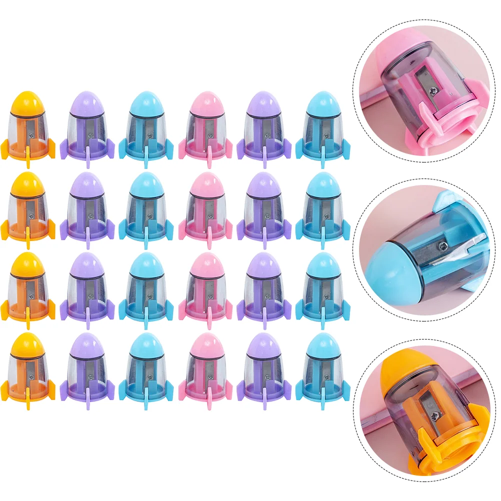 

24 Pcs Office Supplies Mini Color Sharpeners Children Color Sharpenerss Eraser Bright Color Students Plastic