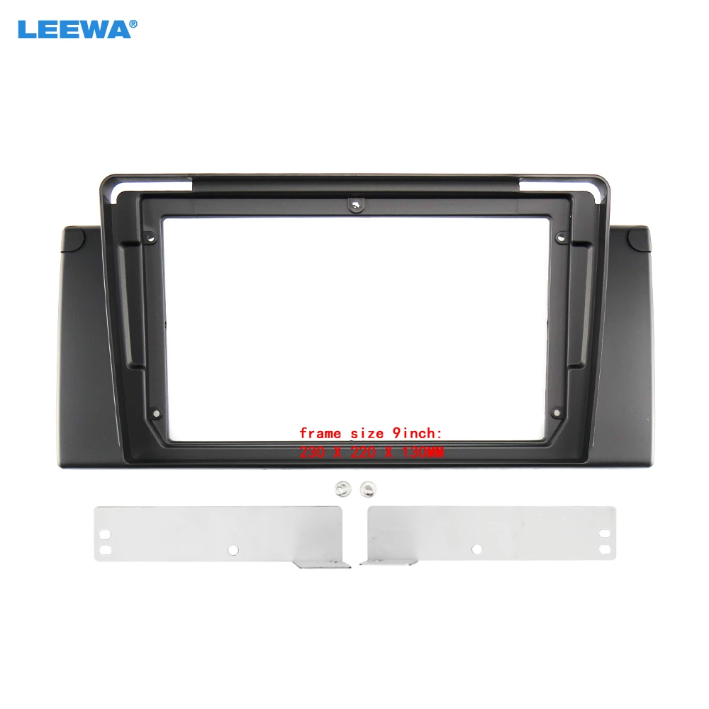 

LEEWA Автомагнитола стерео 2Din Fascia рамка для BMW X5 E53 (1999-2006) 9 дюймовый большой экран DVD приборной панели монтажный комплект отделки # CA7556