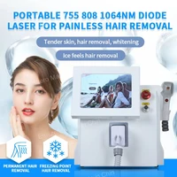 2022 tuv medical ce certified ice platinum 3 wavelength 808nm 755 1064nm painless diode laser for best hair removal results
