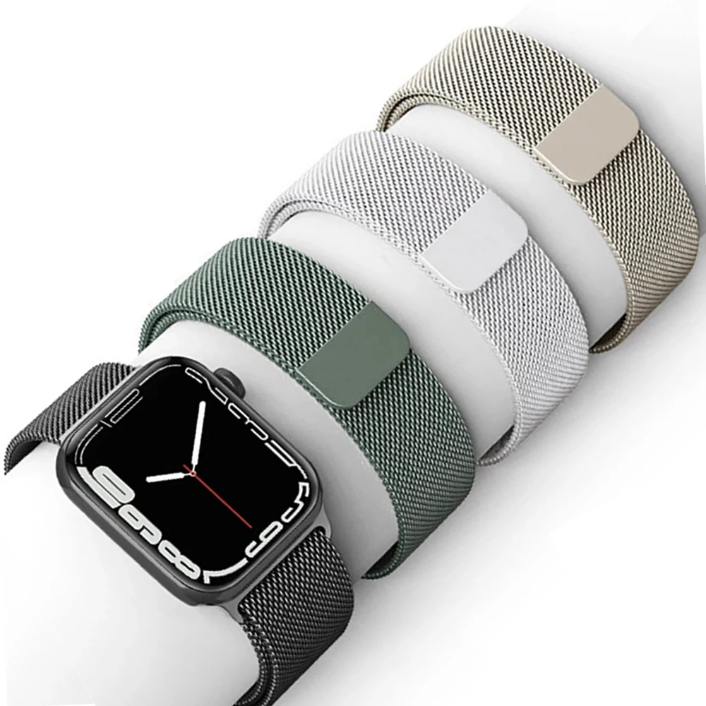 

Milanese Loop For Apple Watch Band 44mm 40mm 45mm 49mm 41mm 42mm 38mm 38 mm belt bracelet iWatch series ultra 8 7 se 3 5 6 Strap