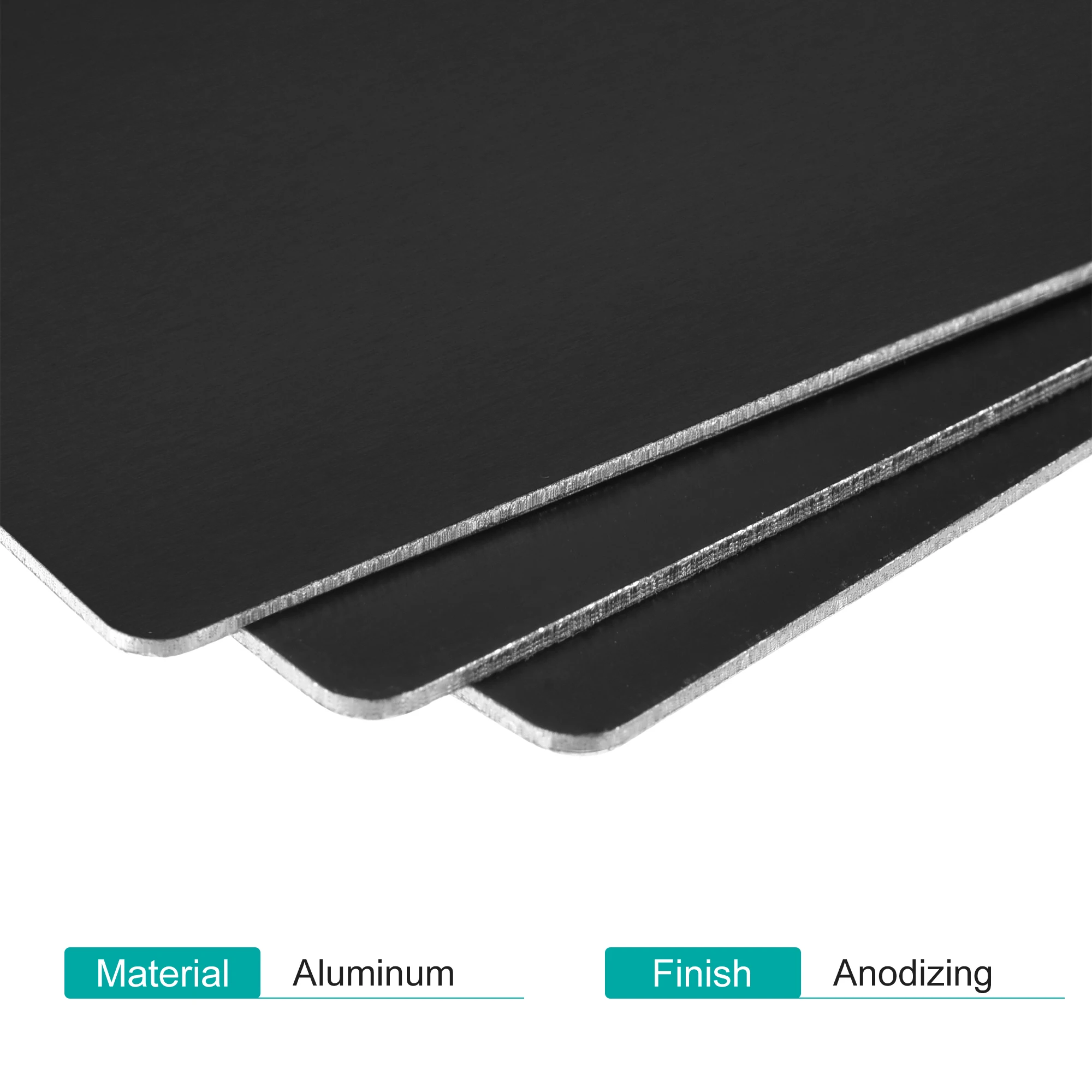 Uxcell Blank Metal Card 100x50x1mm Anodized Aluminum Plate Black 3 Pcs for Laser Engraving