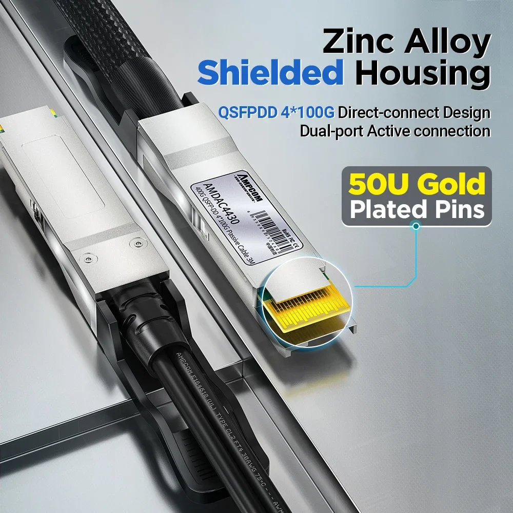 AMPCOM 400G памяти от 4 до 4x100G SFP56 пассивное прямое подключение к Twinax медный разрывной