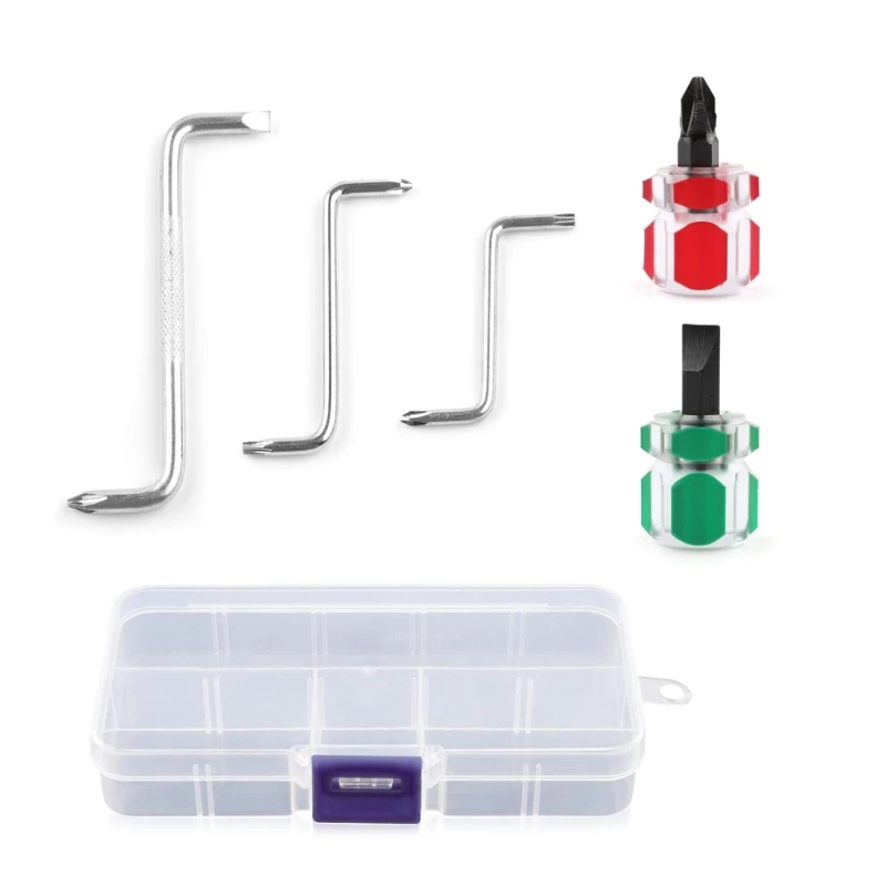 

5 Piece Screwdriver Set with Double Headed Magnetic Screwdrivers Anti Slip Ergonomic Handle Sewing Machine Screwdrivers