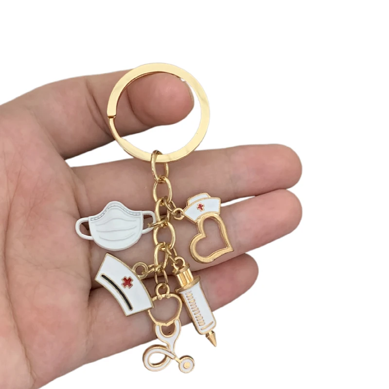 

New Design Keychain Medical Instrument Stethoscope Syringe Mask Keychain Nurse Gift Souvenir Keychain