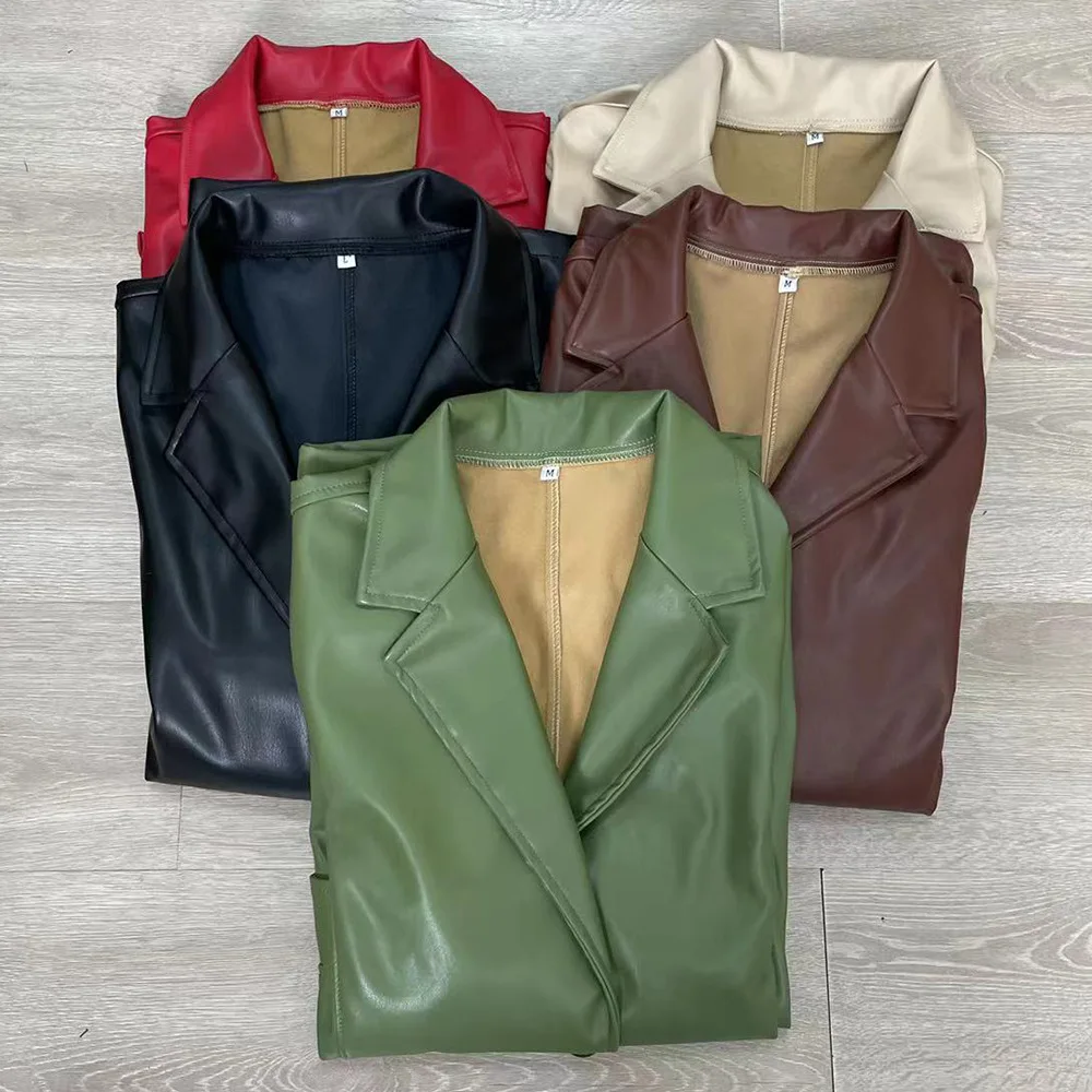 Coats Winter Leather Jacket Women Warm Suit Jacket Leather Jacket Women Coats Long Jackets for Women Leather Jacket Female 2022