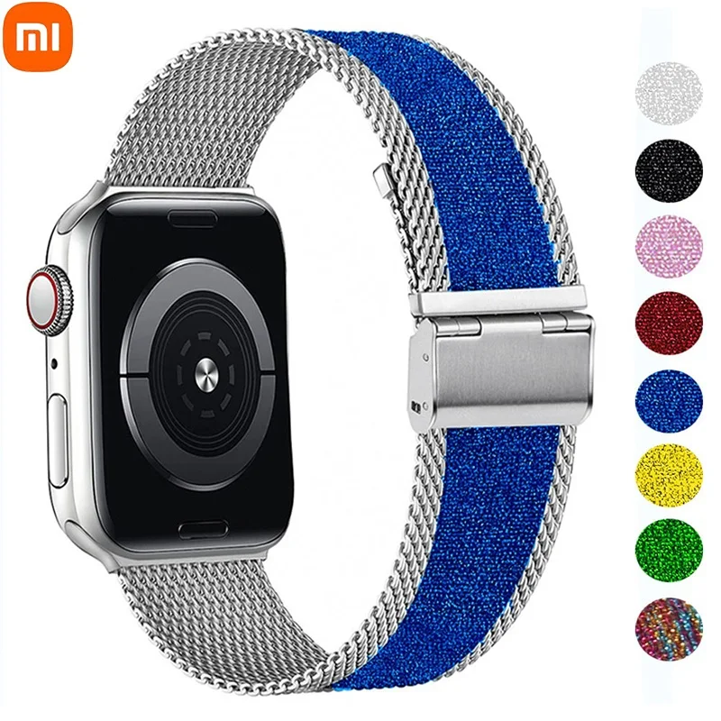 

Ремешок xiaomi для Apple Watch Band 40 мм 44 мм 38 мм 42 мм 40 44 мм, мягкий эластичный нейлоновый Браслет «Миланская петля» для IWatch Series 3 4 5 6