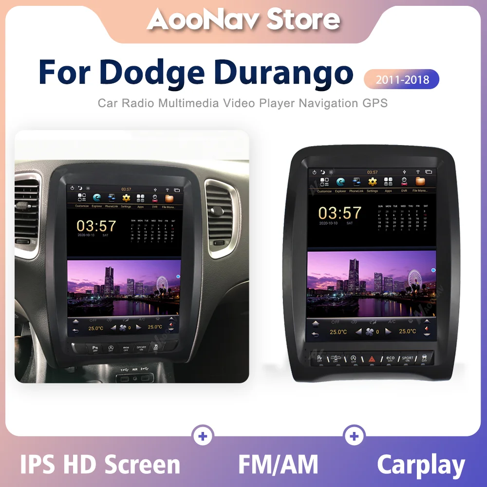 Автомагнитола 2DIN для Dodge Durango 2011-2015 2016 2017 2018 в стиле Tesla PS6 Android мультимедийный