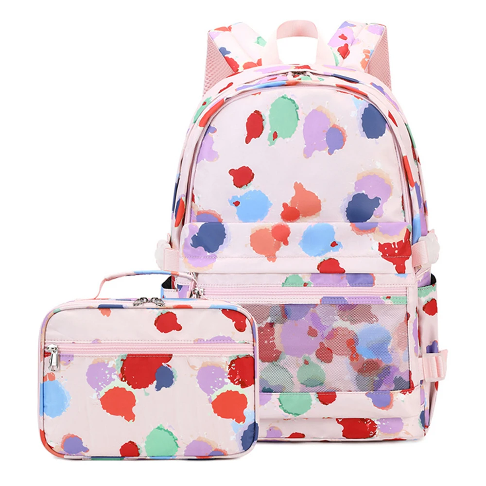 Школьный рюкзак для девочек-подростков, набор водонепроницаемых сумок для книг, детская школьная сумка с изолированным ланч-боксом, вмести...