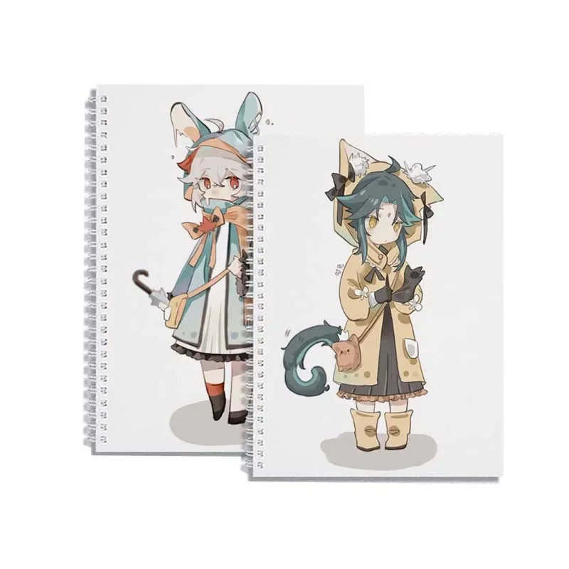 Жесткий блокнот Genshin Impact спиральный жесткий женский для рисования B5/A4/8K