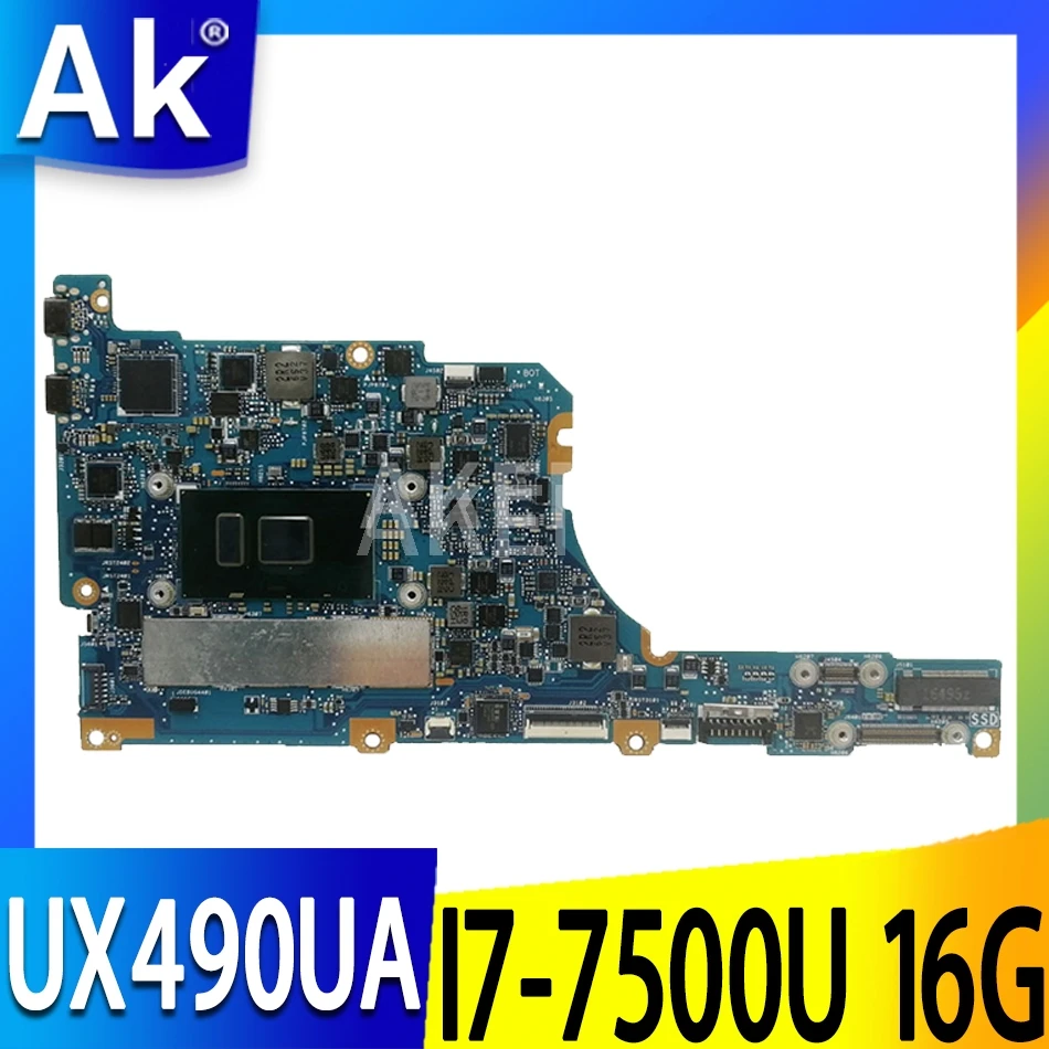 

UX490UA motherboard For ASUS zenbook UX490U UX490UA UX490UAR Laptop mainboard 16G-RAM I7-7500U